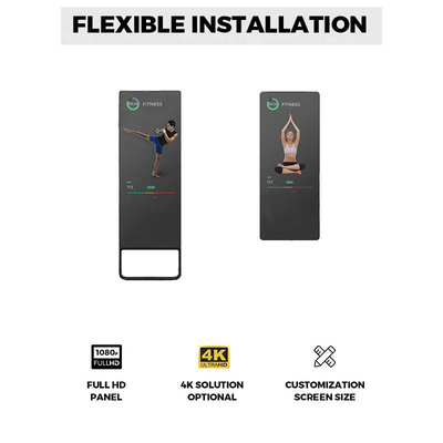 Màn hình điều khiển cảm ứng thông minh LCD Đèn đứng Gương tập luyện di động cho thể hình